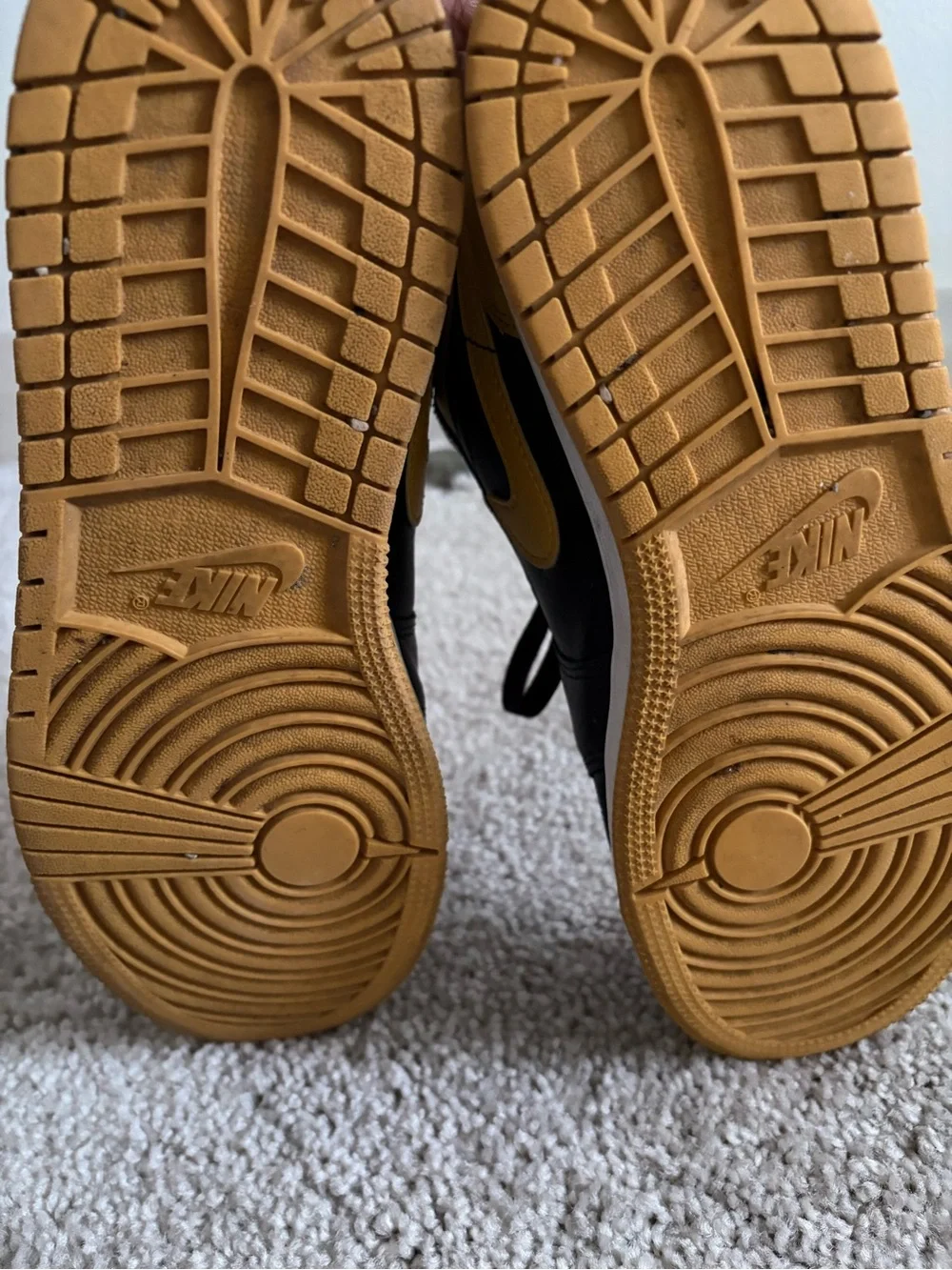 Jordan Black and Yellow Low-Top Sneakers